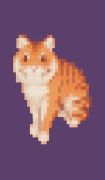 [LINE着せ替え] トラのドット絵のきせかえ Purple 05の画像1