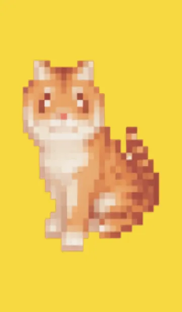 [LINE着せ替え] トラのドット絵のきせかえ Yellow 02の画像1