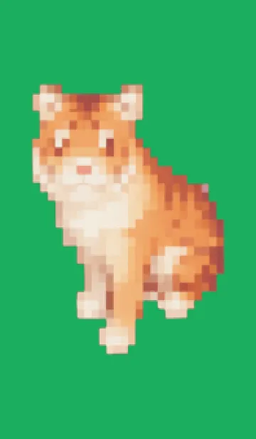 [LINE着せ替え] トラのドット絵のきせかえ Green 01の画像1