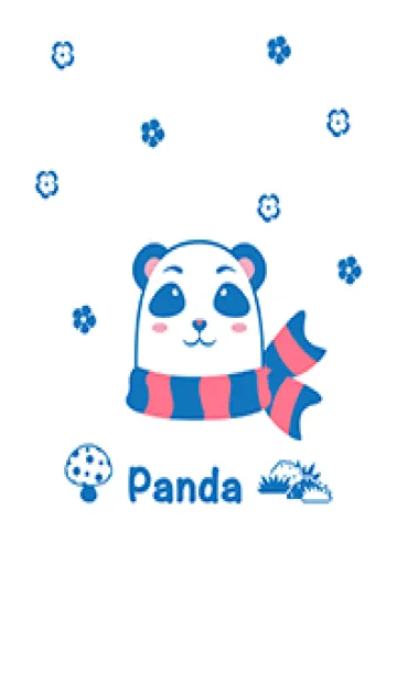 [LINE着せ替え] Little Panda pattern(Blue)の画像1