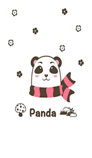 [LINE着せ替え] Little Panda pattern(Brown)の画像1