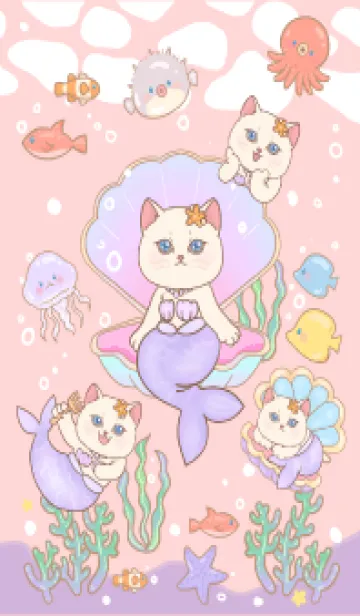 [LINE着せ替え] Cat mermaid Summer 3の画像1