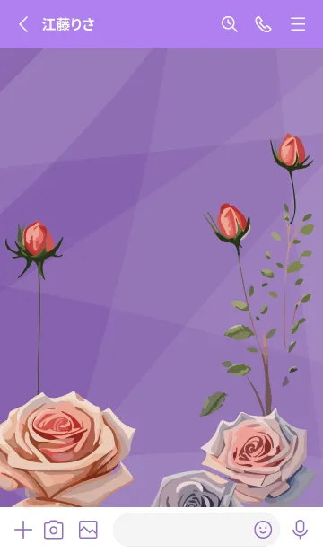 [LINE着せ替え] purple おしゃれな花の画像2
