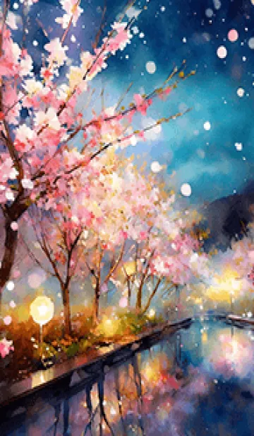 [LINE着せ替え] 美しい夜桜の着せかえ#473の画像1