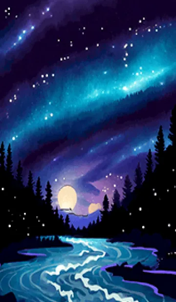 [LINE着せ替え] 綺麗な星空の夜景着せかえ#619の画像1