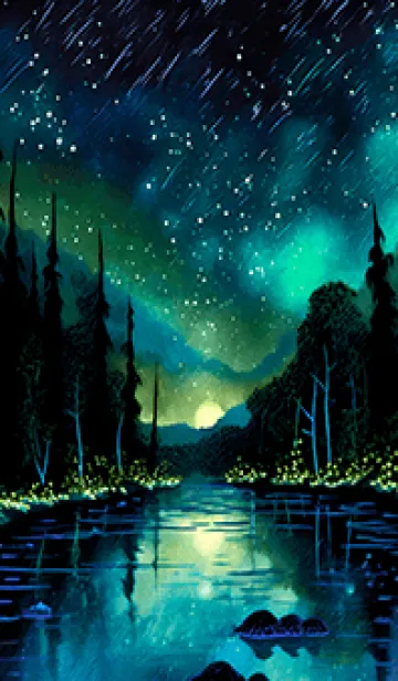 [LINE着せ替え] 綺麗な星空の夜景着せかえ#620の画像1