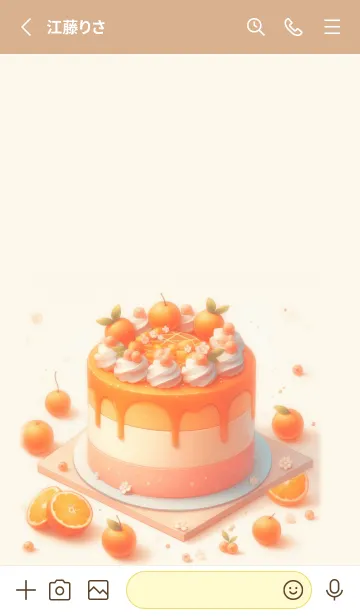 [LINE着せ替え] Orange Cakeの画像2