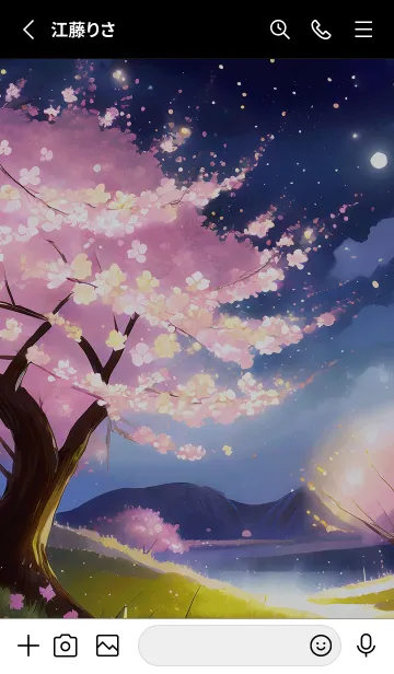 [LINE着せ替え] 美しい夜桜の着せかえ#478の画像2