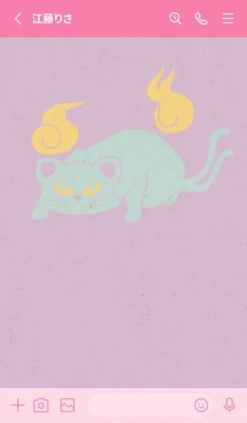 [LINE着せ替え] Yokai-ねこまた パステルの画像2