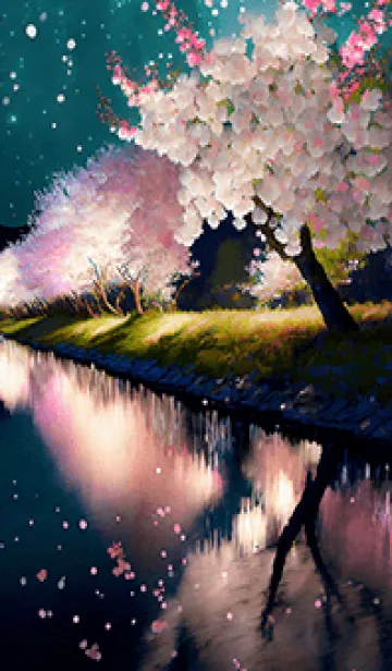 [LINE着せ替え] 美しい夜桜の着せかえ#481の画像1