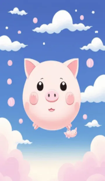 [LINE着せ替え] 可愛なピンクの小豚 e8h9eの画像1