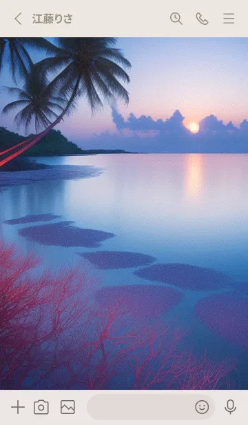 [LINE着せ替え] 夕陽のビーチ sHw5Gの画像2