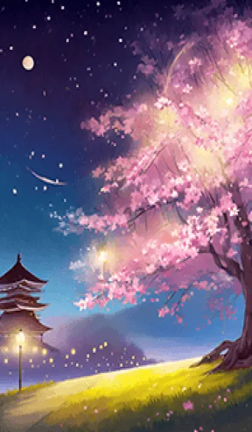 [LINE着せ替え] 美しい夜桜の着せかえ#484の画像1
