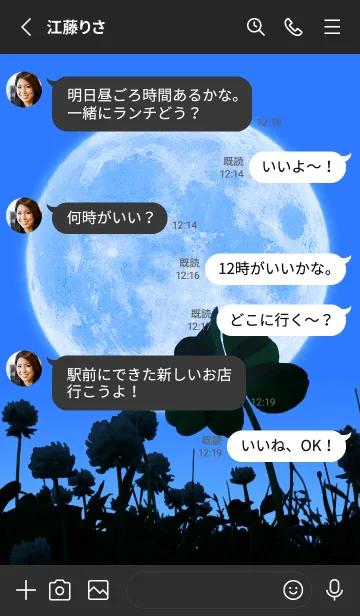 [LINE着せ替え] Real Moon & 7-Leaf Clover #2-1の画像3