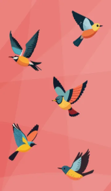 [LINE着せ替え] red かわいい小鳥の画像1