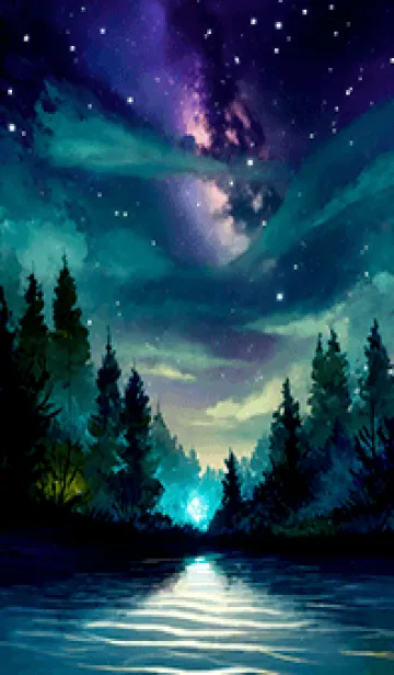 [LINE着せ替え] 綺麗な星空の夜景着せかえ#622の画像1