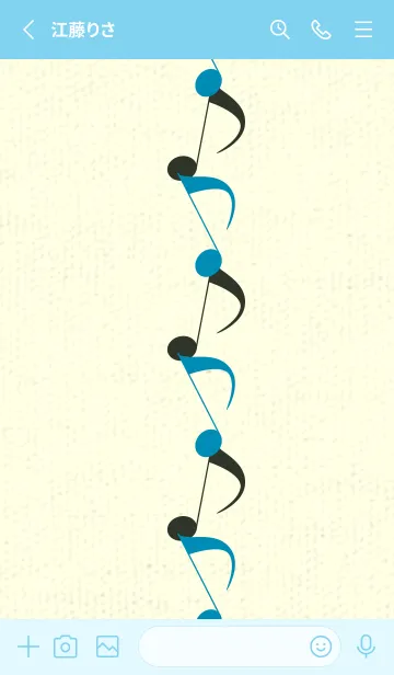 [LINE着せ替え] 八分音符1 セルリアンブルーの画像2