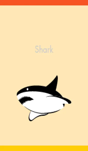 [LINE着せ替え] モノクロのサメ2 赤と黄色の画像1