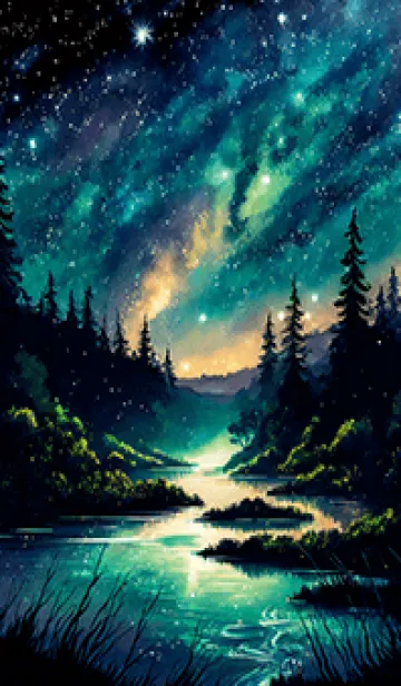 [LINE着せ替え] 綺麗な星空の夜景着せかえ#628の画像1