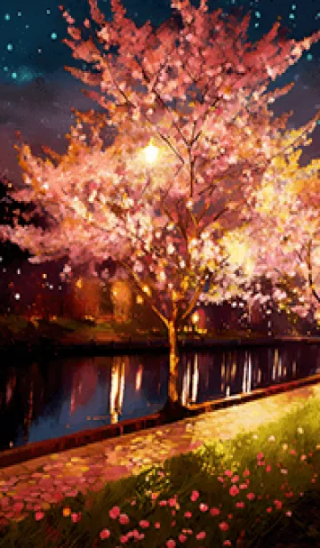 [LINE着せ替え] 美しい夜桜の着せかえ#493の画像1