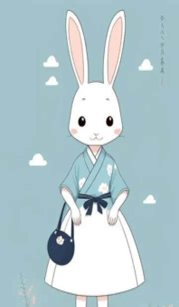 [LINE着せ替え] 快適な良い日 - 可愛い兎 8wJ0sの画像1