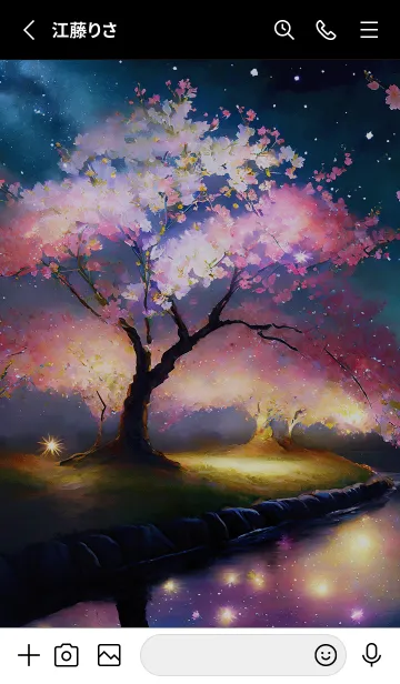 [LINE着せ替え] 美しい夜桜の着せかえ#497の画像2