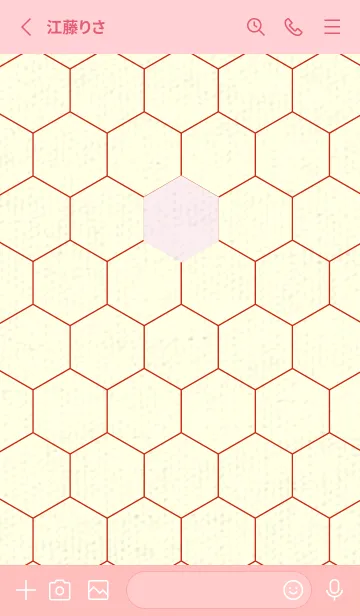 [LINE着せ替え] 六角形のきせかえ 薄桜の画像2
