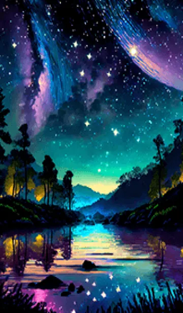 [LINE着せ替え] 綺麗な星空の夜景着せかえ#634の画像1