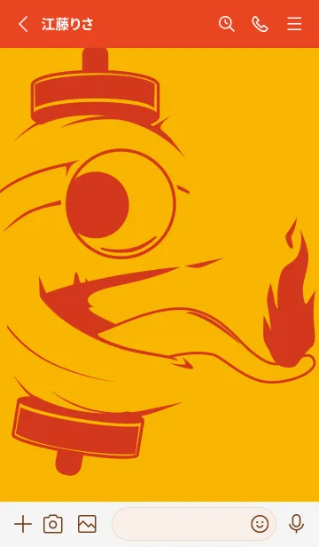 [LINE着せ替え] kabemon-提灯おばけ 山吹色の画像2