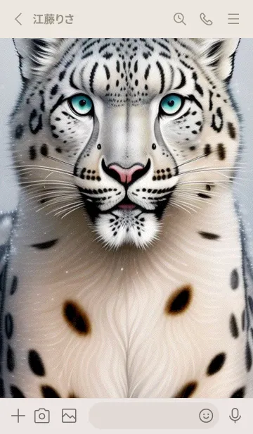 [LINE着せ替え] 夢幻の白いスノーヒョウ rcDbの画像2