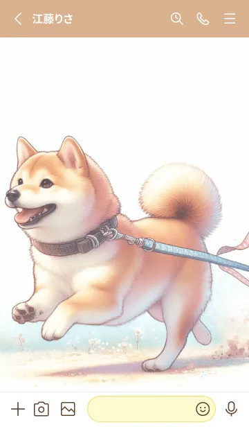 [LINE着せ替え] 散歩を楽しむ柴犬の画像2