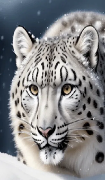 [LINE着せ替え] 夢幻の白いスノーヒョウ EzUNの画像1