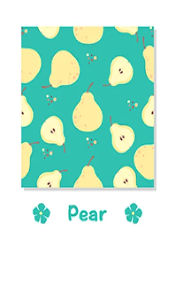 [LINE着せ替え] Fruit_Pear pattern(Mint Green)の画像1