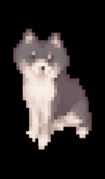 [LINE着せ替え] 黒い犬のドット絵のきせかえ BW 05の画像1