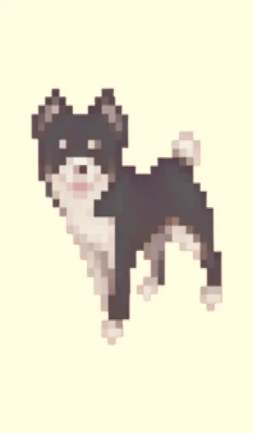 [LINE着せ替え] 黒い犬のドット絵のきせかえ Brown 05の画像1