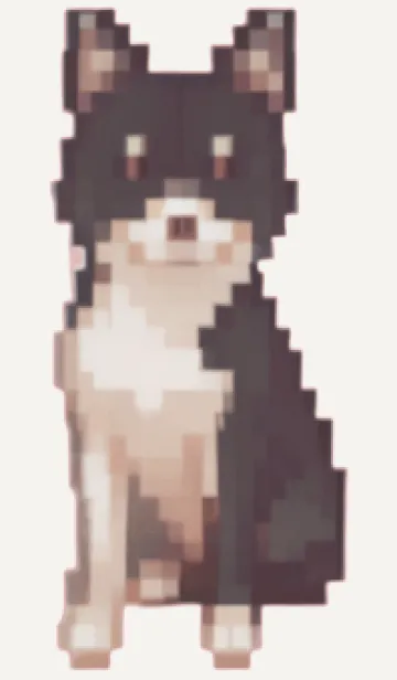 [LINE着せ替え] 黒い犬のドット絵のきせかえ Brown 03の画像1