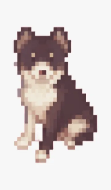 [LINE着せ替え] 黒い犬のドット絵のきせかえ Green 02の画像1