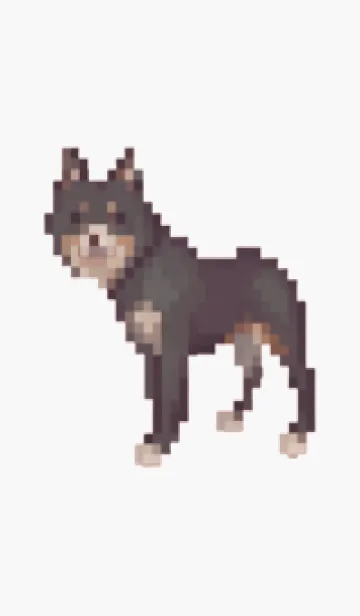 [LINE着せ替え] 黒い犬のドット絵のきせかえ BW 01の画像1