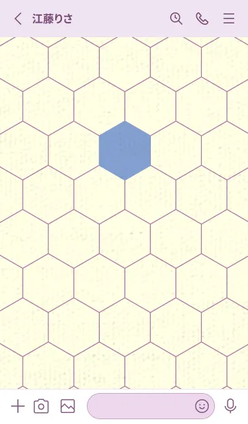 [LINE着せ替え] 六角形のきせかえ 青藤色の画像2