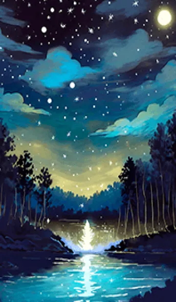 [LINE着せ替え] 綺麗な星空の夜景着せかえ#637の画像1