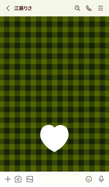 [LINE着せ替え] ハート ギンガムチェック .16の画像2