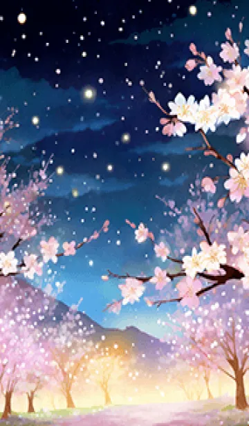 [LINE着せ替え] 美しい夜桜の着せかえ#503の画像1