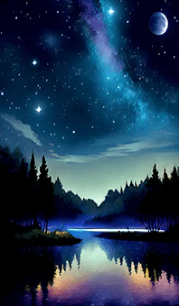 [LINE着せ替え] 綺麗な星空の夜景着せかえ#639の画像1