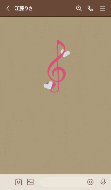 [LINE着せ替え] ト音記号＆♥ ピンクとチョコの画像2