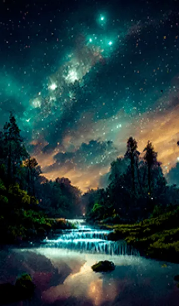 [LINE着せ替え] 綺麗な星空の夜景着せかえ#640の画像1