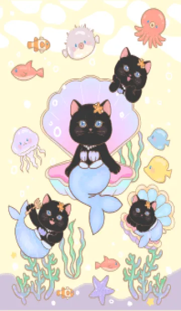 Black cat mermaid 6の着せ替えメイン画像