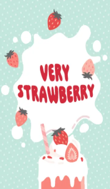 [LINE着せ替え] Very Strawberry - Mint Blueの画像1