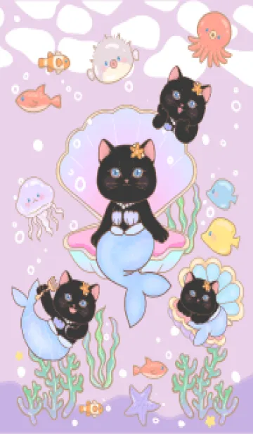 [LINE着せ替え] Black cat mermaid 2の画像1