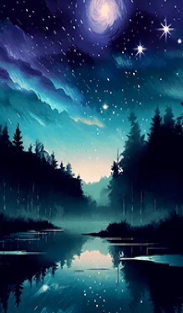 [LINE着せ替え] 綺麗な星空の夜景着せかえ#641の画像1