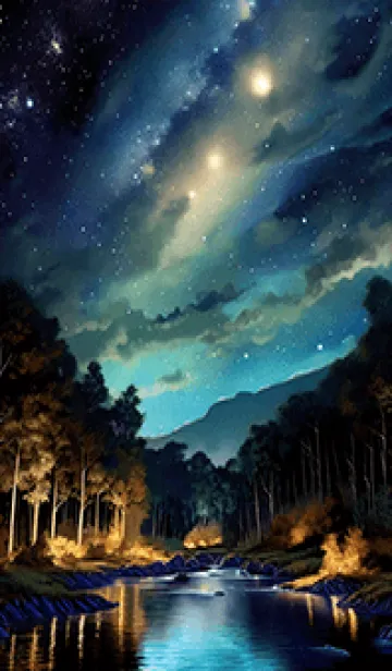 [LINE着せ替え] 綺麗な星空の夜景着せかえ#643の画像1